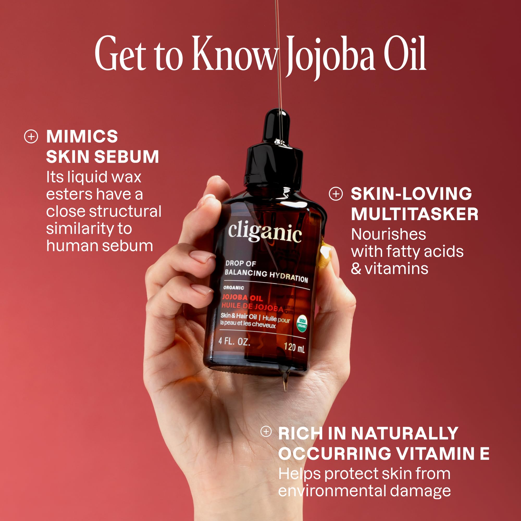 Cliganic Organic Jojoba Oil Bulk, Gallon Size 128oz, 100% Pure - Non-GMO