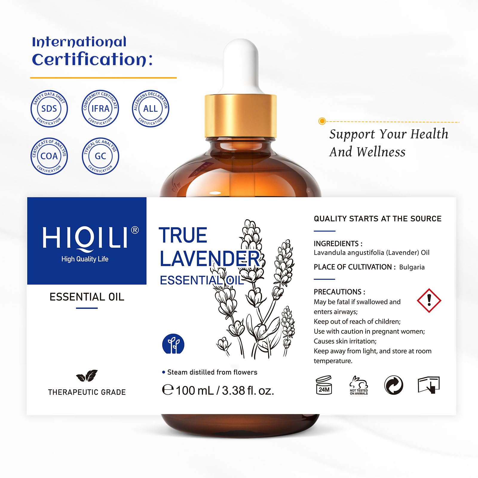 HIQILI Lavender Essential Oil for Diffuser, Aromatherapy & Better Sleep