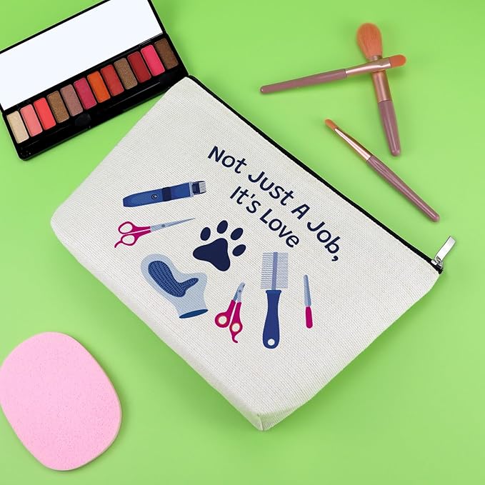 Dog Grooming Gifts Makeup Bag Thank You Gift for Dog Groomer Women Pet Animal Hairdresser Stylist Coworker Cosmetic Bag Pet Groomer Gifts Christmas Thanksgiving Day Birthday Present Travel Pouch