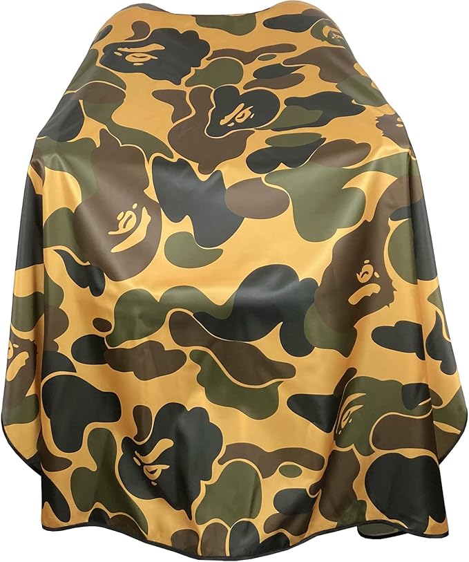Barber Cape for Men Professional Hair Cutting Salon Capes with Snap Closures Waterproof Large Hairdressing Styling Gown for Barber- 63”× 56” (New Camouflage B)