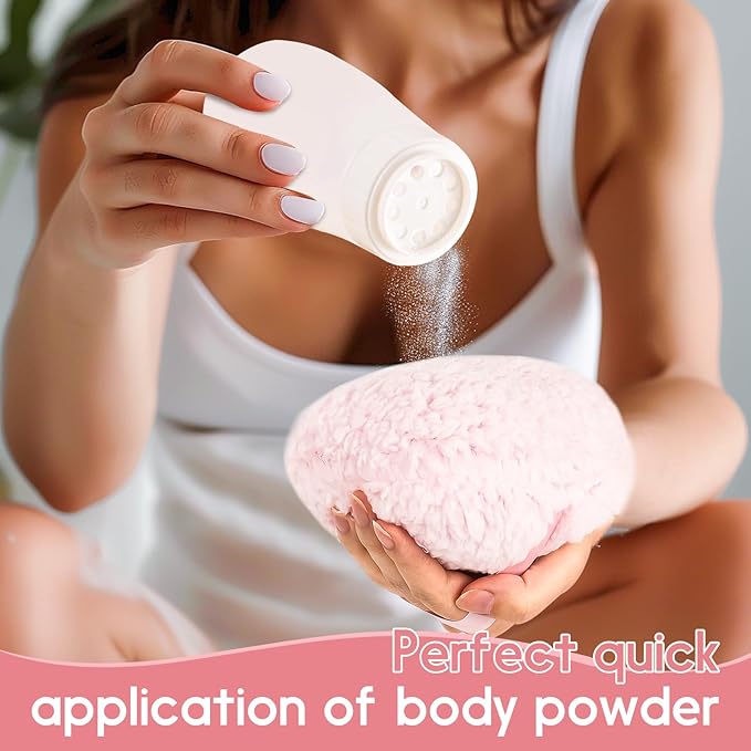 WSYUB Powder Puff,Powder Puffs for Body Powder, Oversize（6’’ x3’’ Body Powder Puffs,Extra-Large Dust Puff