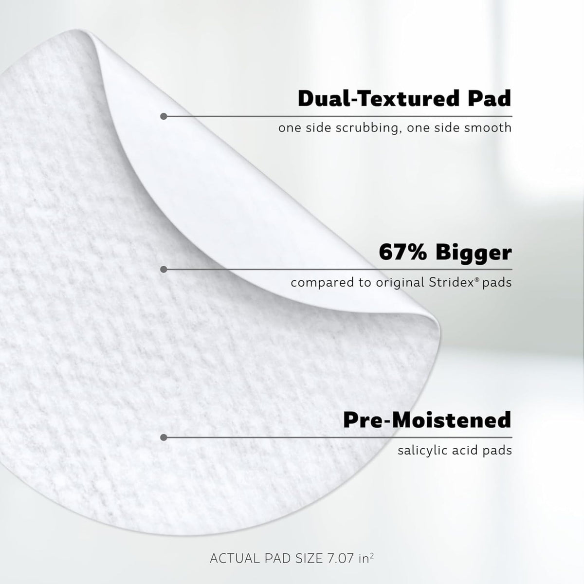 Stridex XL Face Body Pads, Exfoliating Salicylic Acid Acne Treatment, 90 Ct