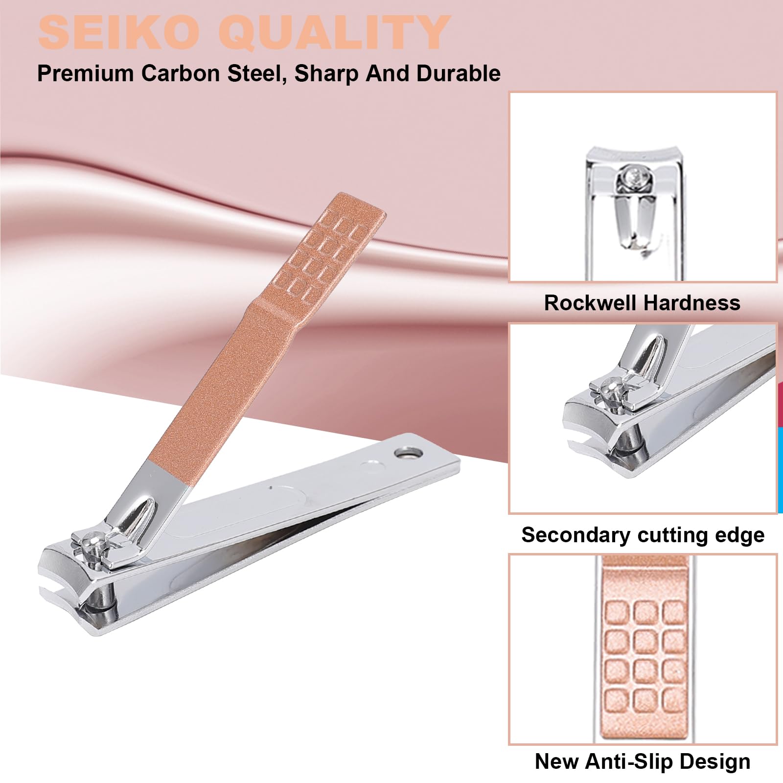 9 PCS Nail Clippers, ONEHERE Premium Manicure Set, Professional Grooming Gift Kit, Pedicure Kit, Facial, Hand, Foot, Cuticle Nail Care Tools, Fingernail Clippers with Luxurious Portable Travel Case
