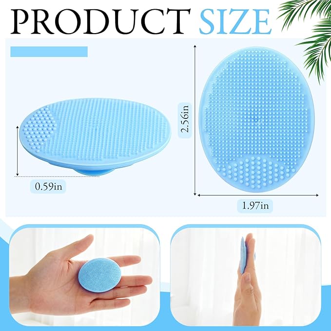 Nuogo 40 Pack Facial Cleansing Brush Face Scrubber Face Exfoliator Exfoliating Brush Soft Silicone Scrubber Handheld Wash Scrub Pad Tool for Deep Cleaning Pore Blackhead Skin Care Women (Blue)
