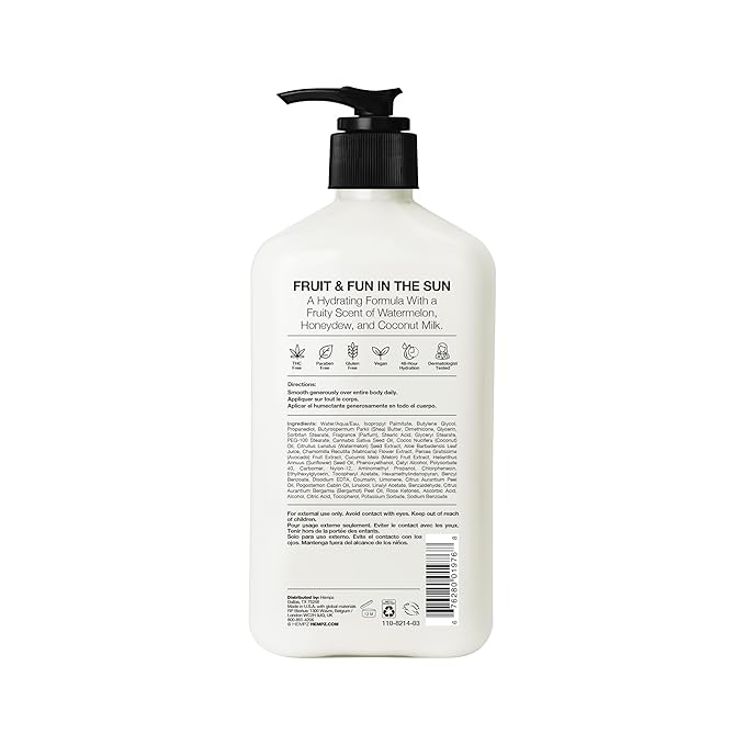 Hempz Body Lotion - Fresh Coconut & Watermelon Daily Moisturizing Cream, Shea Butter Body Moisturizer - Skin Care Products, Hemp Seed Oil - Large
