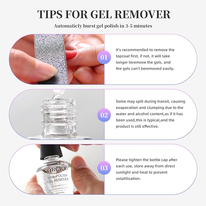 Gel Polish Remover, Professional Gel Remover for Nails, Quick & Easy Polish Remover In 3-5 Minutes, No Need for Foil Soaking Or Wrapping-30ml