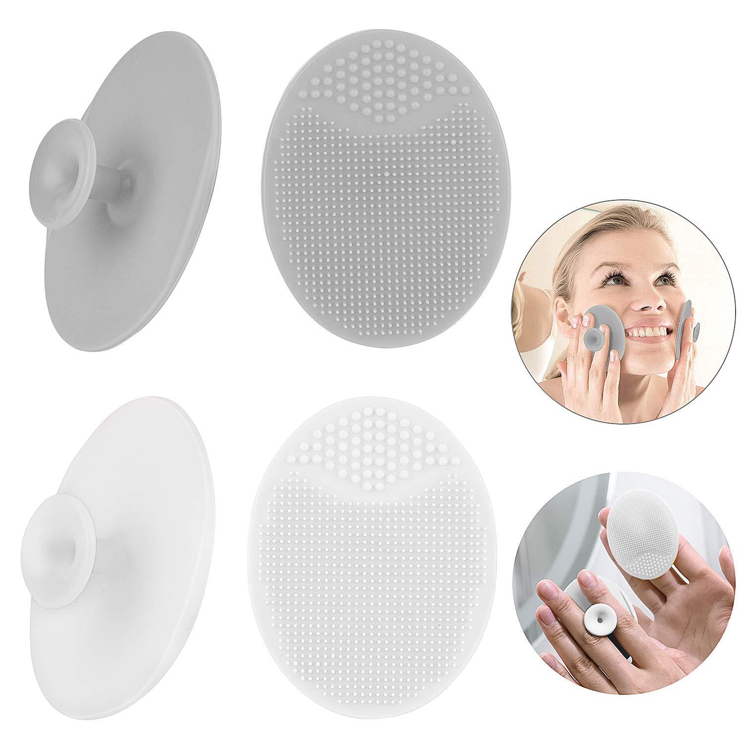 Silicone Face Scrubber Exfoliator Facial Cleansing Pads Precision Pore Cleansing Pad Acne Blackheads Removing Face Brush Baby Shower Tool Brushes, Valentine's Day Gift for Makeup Lover