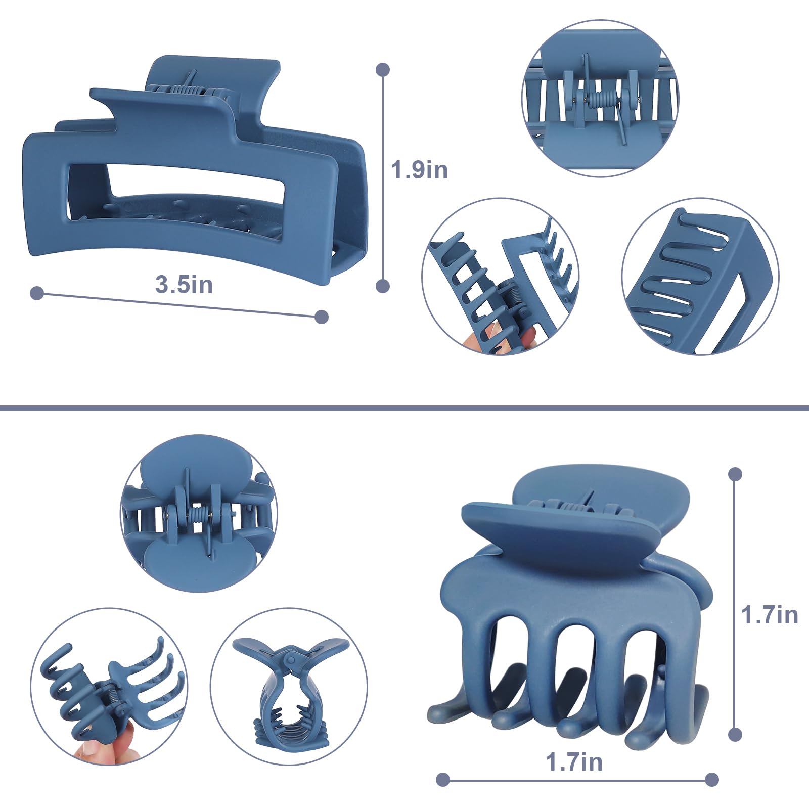 SMKSL 8 Pcs Hair Claw Clips for Women & Girls 2 Styles Hair Accessories