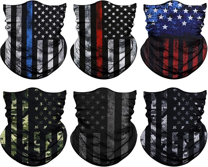 Venswell Neck Gaiter Mask, Sun Mask, Rave Bandana Face Mask, Seamless Face Scarf, Headband for Men Women (A-Flag 3)