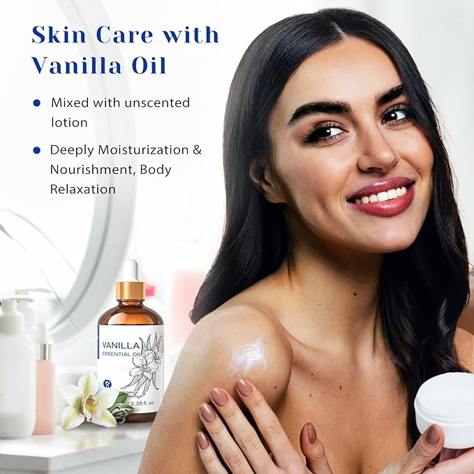 HIQILI Vanilla Essential Oil for Skin, Diffuser, Perfume, Home Scents