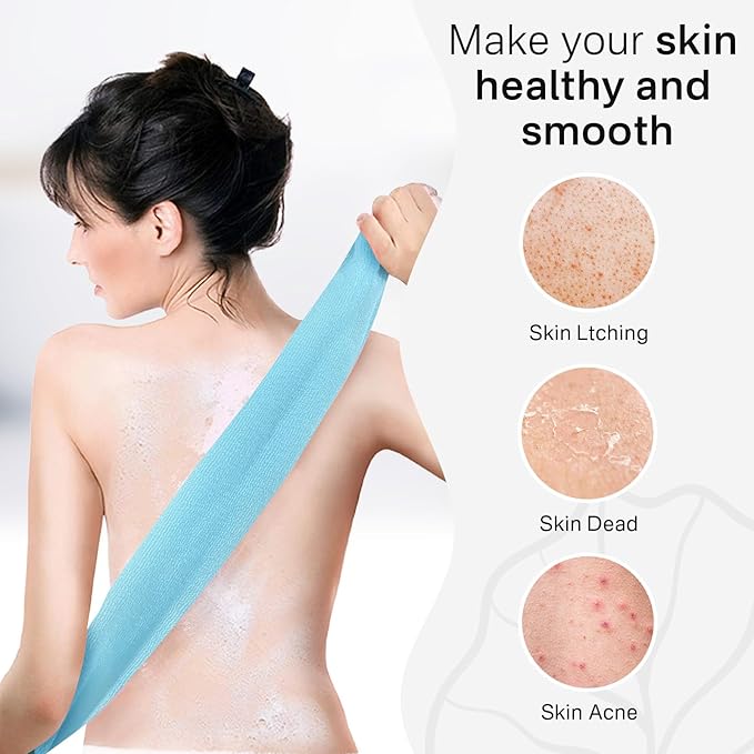 Yiclick Exfoliating Washcloth Towel- Exfoliating Body Scrubber Exfoliator, Back Scrubber for Shower Bath, Exfoliate Rags Wash Cloths, Loofah Lufa Sponge, Body Scrub & Exfoliation Women Men