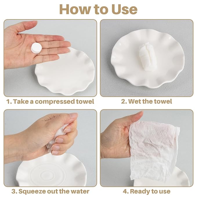 RAQEHO 100 Compressed Towel Tablets - Face Towels Disposable for Travel