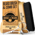 Wooden Beard Comb for Men & Case, Great Mustache Comb for Men, Dual Action Beard & Mustache Comb With Fine & Coarse Teeth, Mens Pocket Wood Comb, Peine Para Barba de Hombre (black)