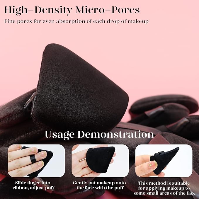BEAKEY Powder Puff, 12pcs Face Triangle Powder Puffs for Loose & Foundation