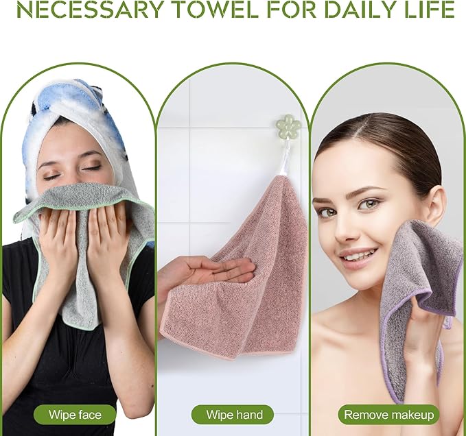 SINLAND Microfiber Face Cloths Highly Absorbent Washcloths Soft Feel Fingertip Towels Multi-Purpose Wash Cloths for Bathroom, Gym, Hotel, Spa and Kitchen, 12Inch x 12Inch