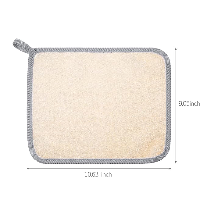 Tatuo 5 Pcs Exfoliating Face and Body Wash Cloths Towel Weave Bath Exfoliating Scrub Massage Bath Cloth for Women and Men, 10.23 x 8.66 Inch(White, Pink, Blue, Gray, Black Edge)