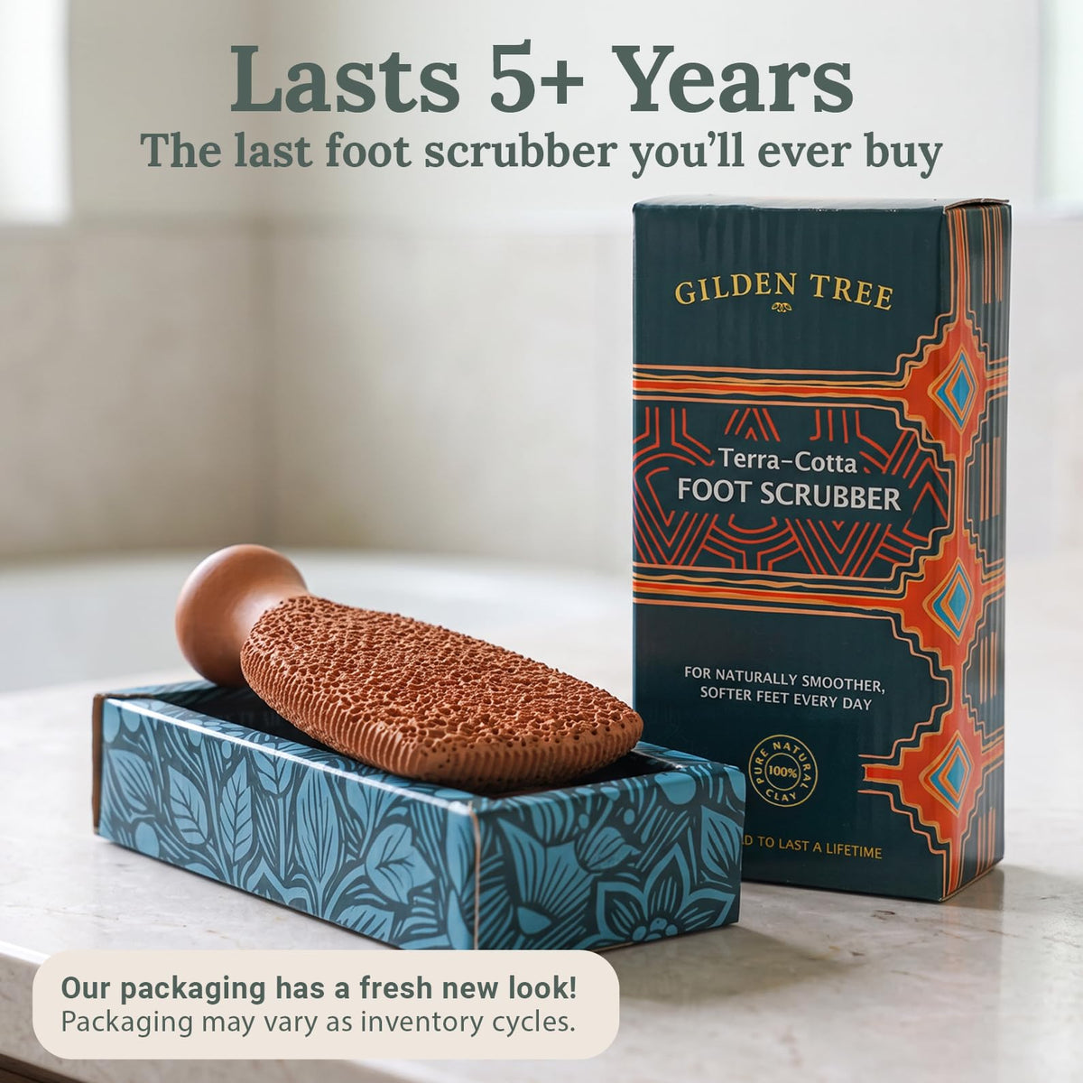 Pumice Stone for Feet Lasts 5+ Years Foot Exfoliator Scrubber Callus Remover Made of Natural Terra-Cotta