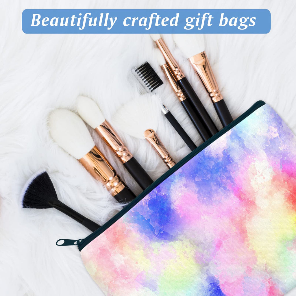 ZeeDix 24 Packs White Canvas Pouch- Multi-purpose Cosmetic Bag with Zipper, Blank DIY Craft Canvas Zipper Bags, Travel Toiletry Bag, Daily Storage Bag (8.3 x 5 inches)