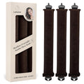 Luckybear Overnight Heatless Hair Curler Rods Jumbo, 3pcs Satin Flexi Rods for All Hair Types, Heatless Overnight Curls Styling Tools, Soft Velvet Satin Brown
