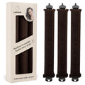 Luckybear Overnight Heatless Hair Curler Rods Jumbo, 3pcs Satin Flexi Rods for All Hair Types, Heatless Overnight Curls Styling Tools, Soft Velvet Satin Brown