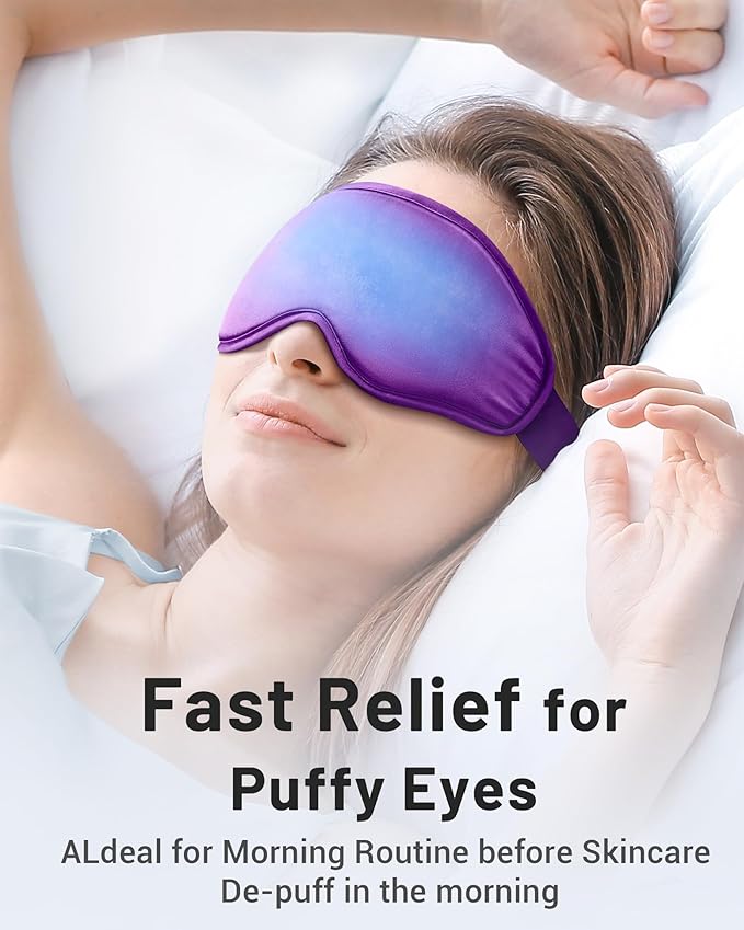 NEWLA Cooling Eye Mask for Puffy Eyes: Fsa Eligible Items Hsa, Ice Eye Pack for Migraine After Surgery Relief - Reuable Cold Compress for Headache Puffiness - Comfortable Perfect Fit Gel Sleep Mask