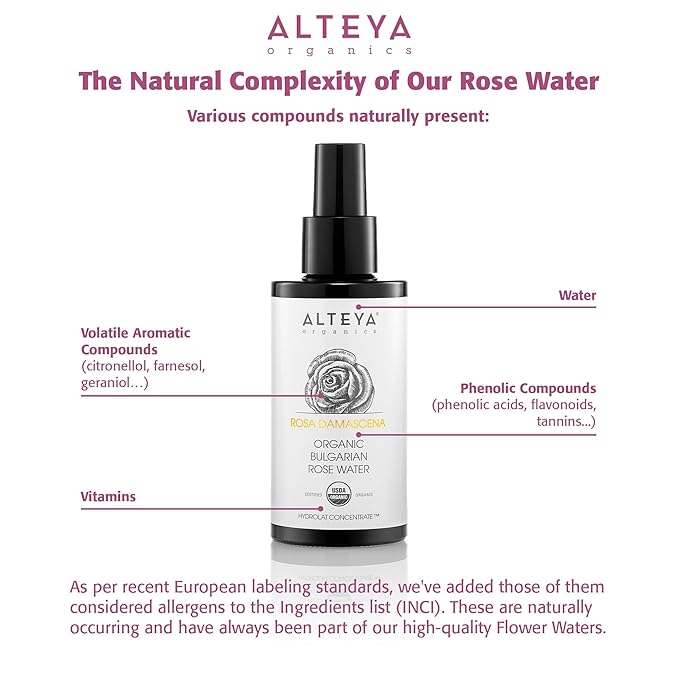 Alteya Organics Organic Rose Water Spray, 3.4 FZ