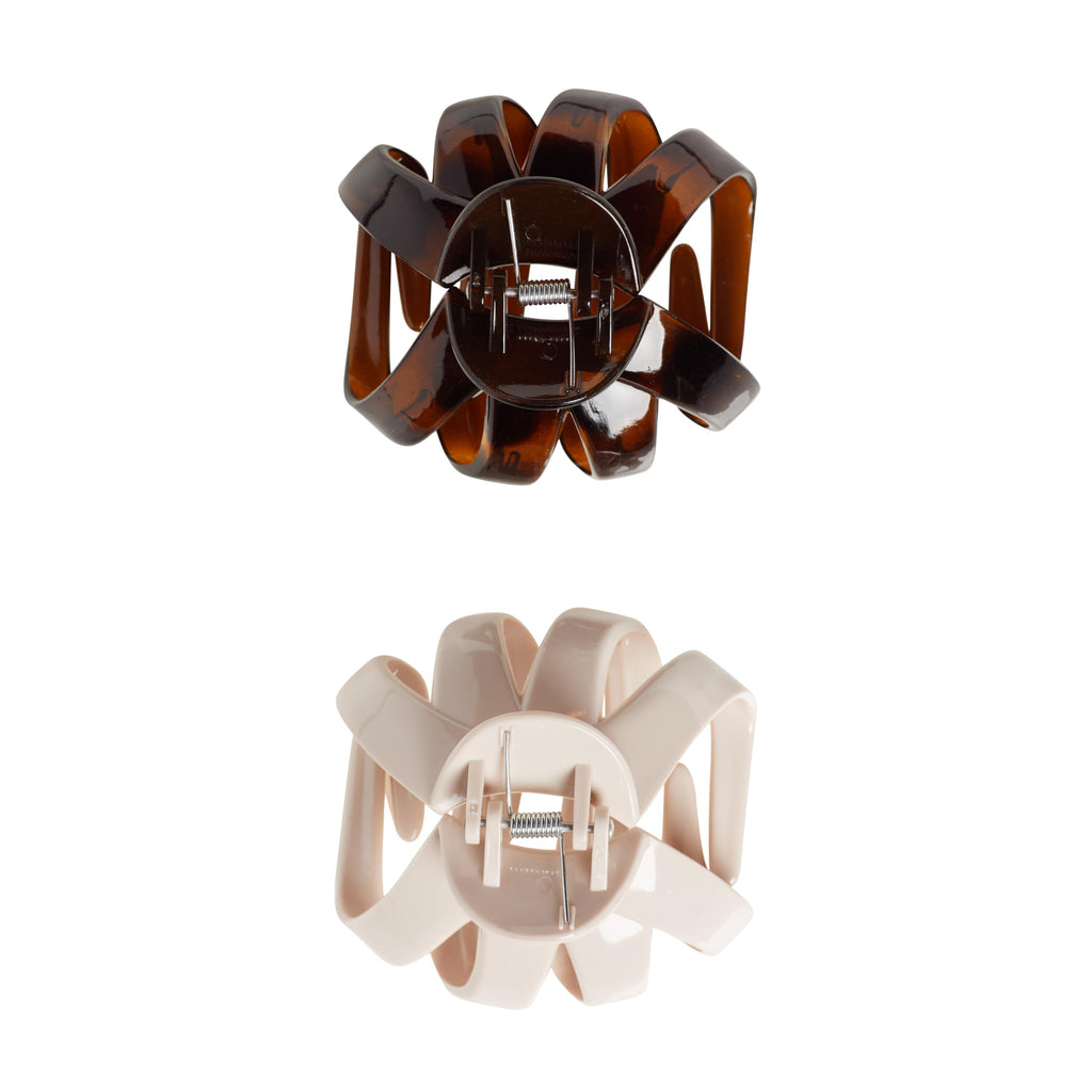Goody SlideProof Octopus Large Claw Clips, 2 Ct, Neutral Tones, Secure Grip Accessories for Women & Men, Hair Styling Accessories for All Occasions, Claw Clips for Thick Hair
