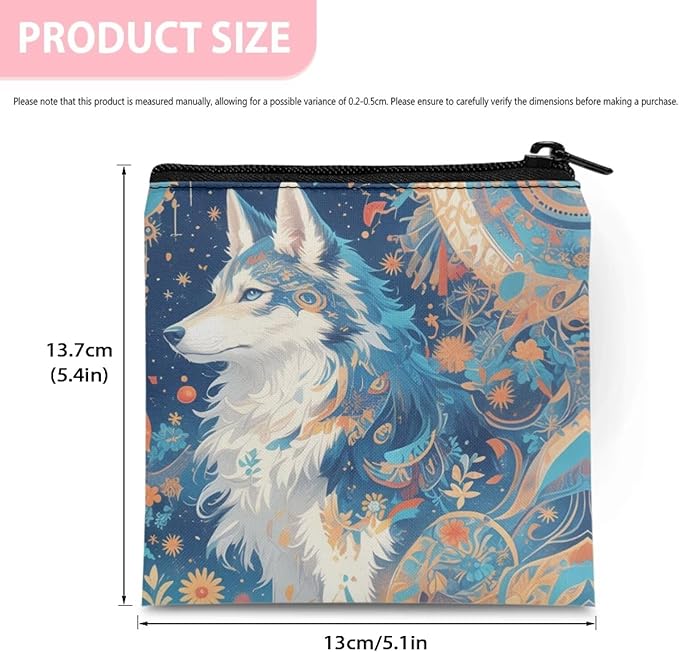 Artsy Wolf Print Period Bags Convenient Sanitary Napkin Storage Bag for Women Portable Tampon Holder for Purse Gym Daily Carry