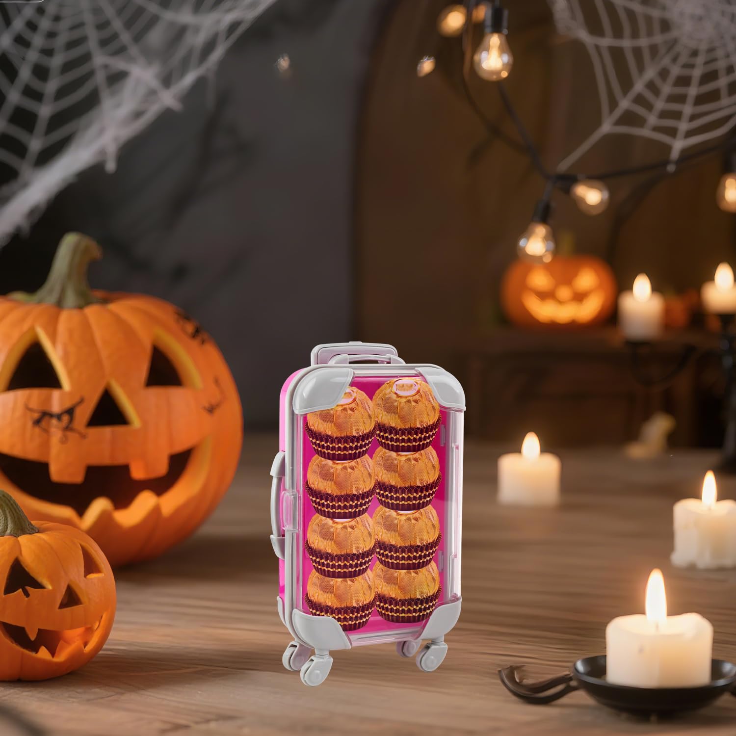 ASUNFO 6 Pcs Mini Suitcase Gift Box Candy False Eyelashes Small Suitcase