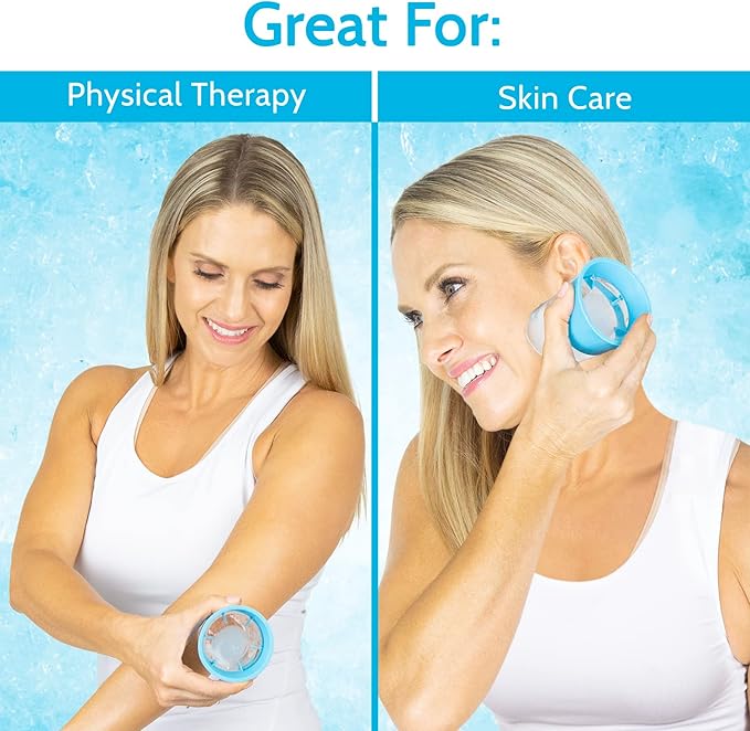 Arctic Flex Ice Roller for Face, Eyes & Neck (2 Pack) - Facial Ice Cube Roller Massager for Skin Care, Eye Bags, Migraine Pain - Reusable Silicone Ice Mold Tool Reduces Puffiness & Enhances Beauty