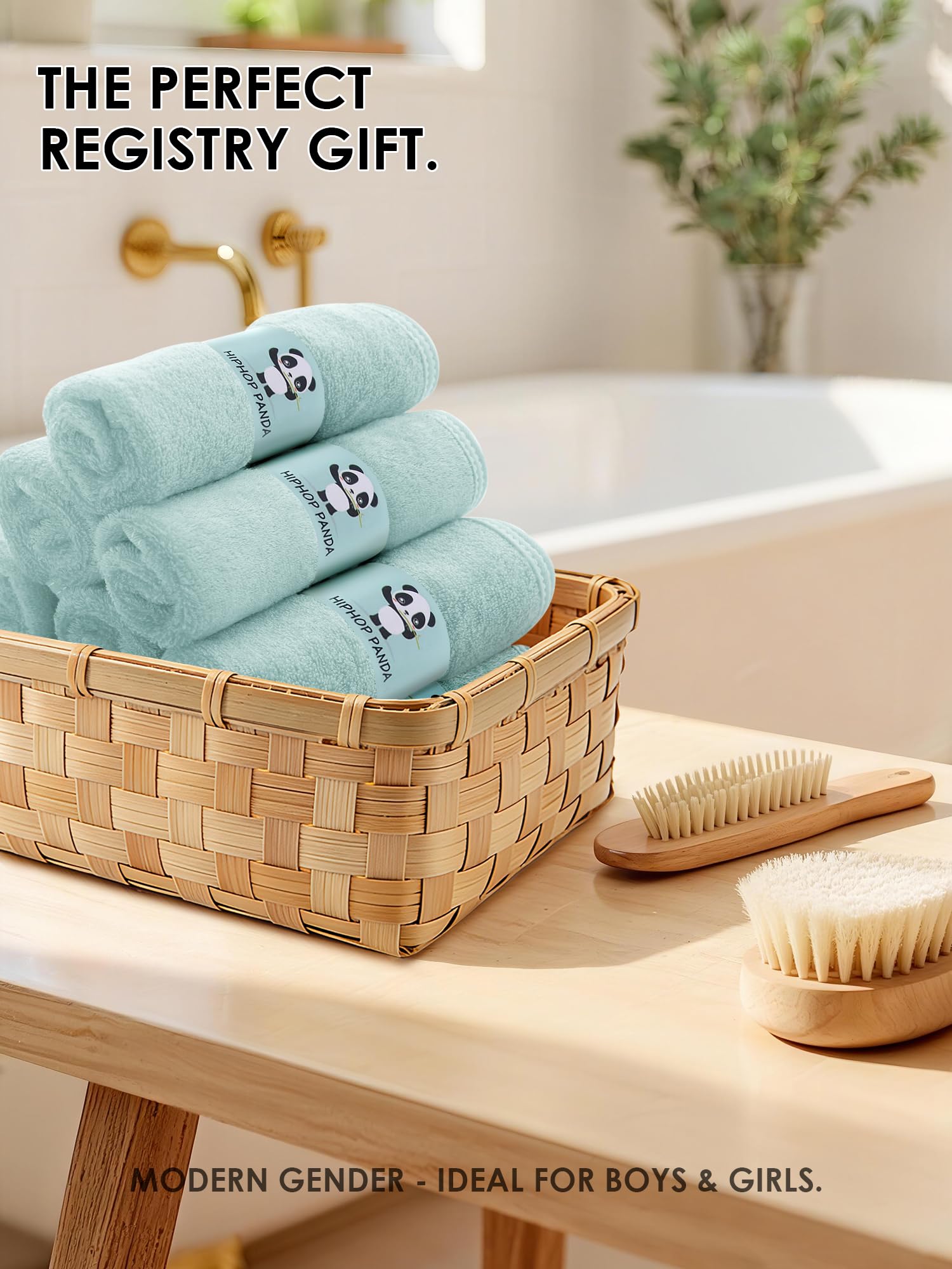 HIPHOP PANDA Ultra Soft Baby Washcloths, 2-Layer Absorbent Wash Cloths