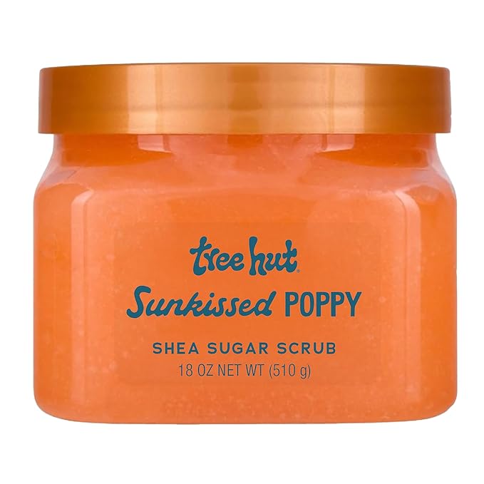 Tree Hut Sunkissed Poppy Body Scrub, Exfoliating Sugar Scrub, Vegan, 18 Oz