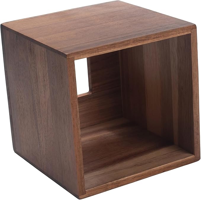 Tissue Box Cover, Square Tissue Box Holder, Acacia Wood Facial Paper Holder for Bathroom, Bedroom, Dinner Table, Office (2 Pack, 5.7 x 5.7 x 5.7 inch)