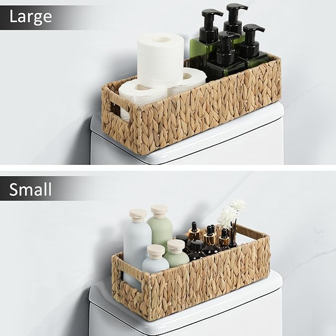 Toilet Paper Holder Bathroom Storage Wicker Basket Farmhouse Decor Small