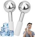 LazyGa Ice Globes for Face & Eyes - Unbreakless Stainless Steel Cryo Sticks Facial Massage Tools Cold Therapy Cooling Globes to Reduce Puffiness, Wrinkles, Dark Circles Spa & Esthetician Supplies