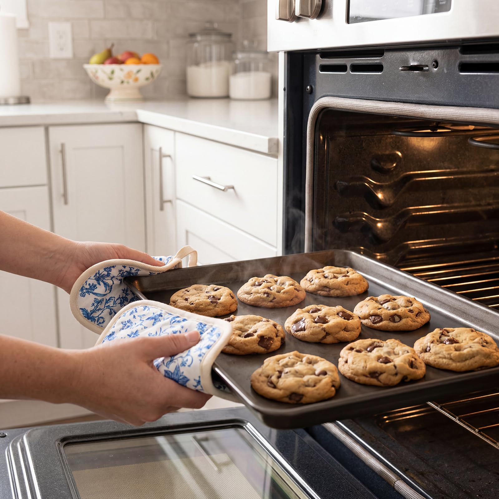 6 Pack Pot Holders 100% Cotton Heat Resistant Potholder, Machine Washable Pot Holder, Hot Pads, Table Pads for Cooking Baking (U)