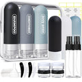 YNSHOUNA 20 Pack Travel Bottles Set, TSA Approved Travel Size Toiletries Containers, Leak Proof Shampoo and Conditioner Bottles, Refillable Travel Essentials Toiletry Bottles (Dark Color)