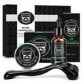 Beard Kit for Men's Grooming & Care w/Oil Balm Comb Brush Ebook Storage Bag