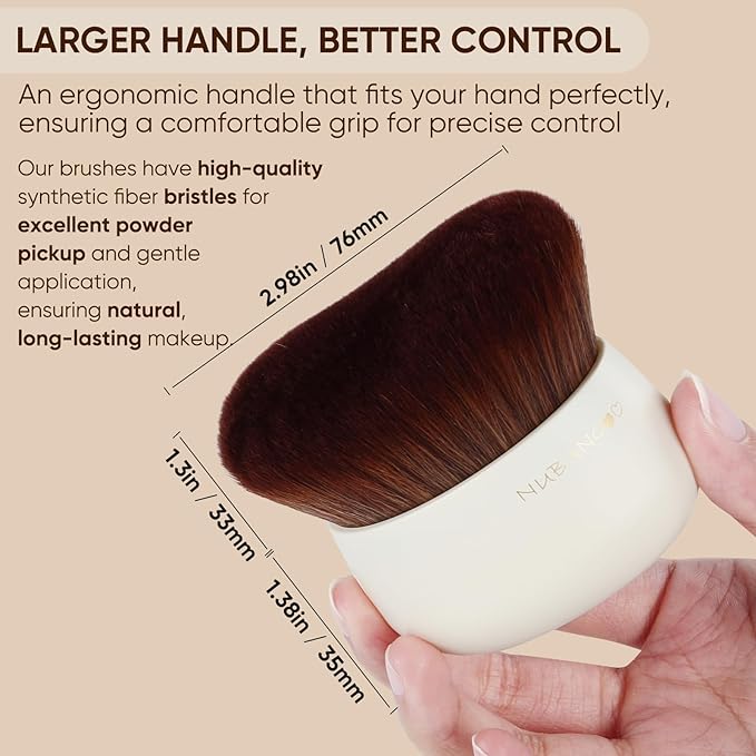NUBANGOO Extra Large Body Makeup Brush,Tanning Brush, Self Tanner, Foundation Bronzer Brush Cream Powder liquid Foundation, Body Lotion, Self-tan Mousse, Face Neck Leg Full Body Blending Brush(White)