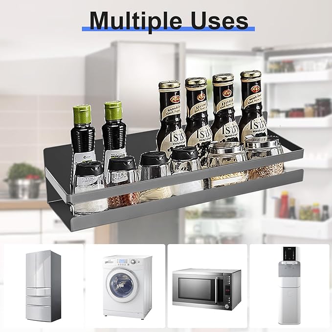 Uten Magnetic Spice Rack for Refrigerator 2 Pack, Kitchen Spice Organizer