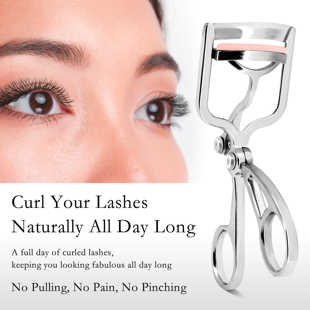 Luxurious Eyelash Curler, Professional Eyelash Curlers Long Lasting Lash Curl Eye Opening Voluminous Lashes Curler Heavy Duty, Zinc Alloy (Silver)
