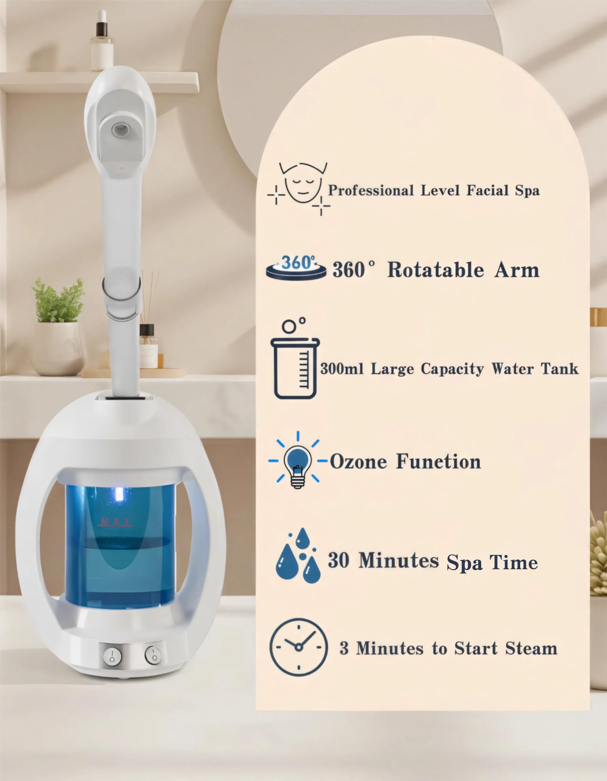 Facial Steamer, Face Steamer and Hair Steamer for Esthetician