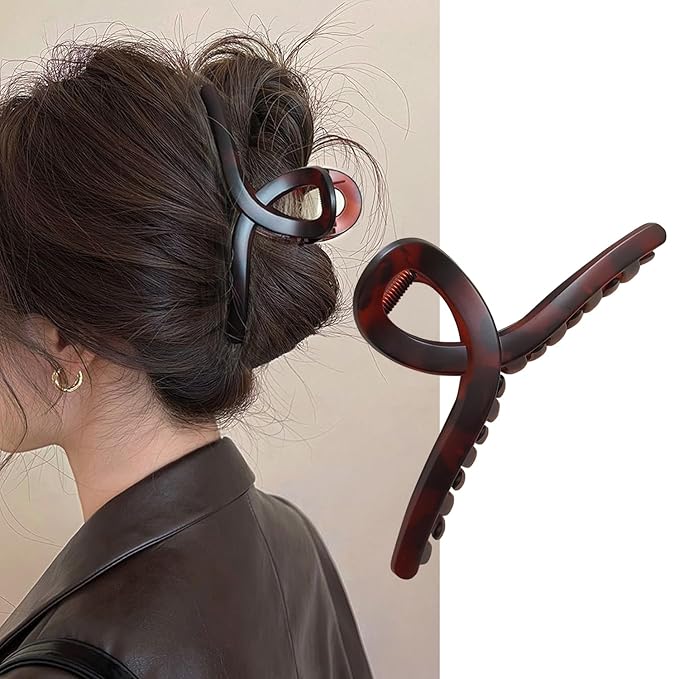 Nalodu 5 Inch Extra Large Hair Claw Clips, 13 cm No Slip XL Hair Clips for Thick Long Curly Hair, Big Claw Clips, 7 Pack