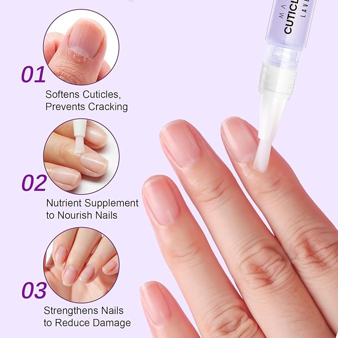 Makartt Cuticle Oil Pen Nail Care: Repair and Softener with Vitamin E, Moisturizer Kit for Acrylic Nails, Art Accessory for Manicure and Pedicure, DIY Home Salon Use