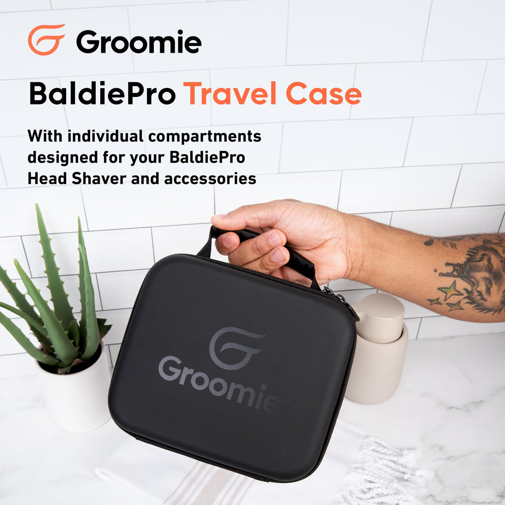 Groomie Travel Case for BaldiePro Electric Head Shaver, Hard Storage Case