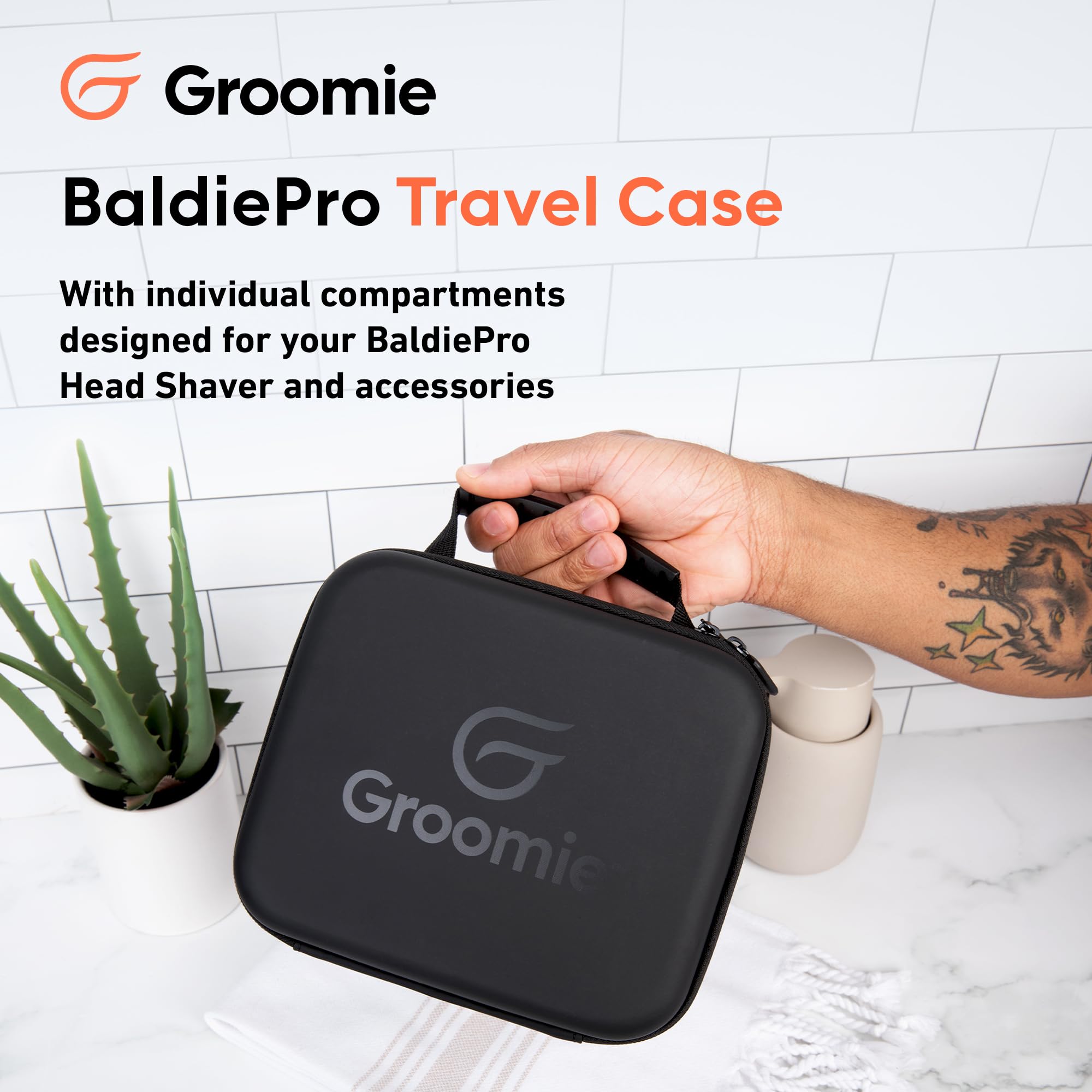 Groomie Travel Case for BaldiePro Electric Head Shaver, Hard Storage Case
