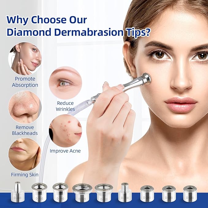 Diamond Dermabrasion Head, Microdermabrasion Accessories 9 Tips