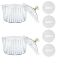 6 Pcs Body Face Plastic Powder Puff and Container Dish 3.15 inche Fluffy Soft Large Powder Puff for Women