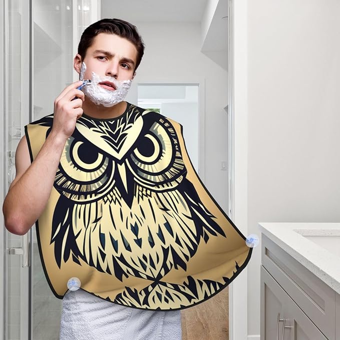 Magic Mushrooms Print Beard Bib Shaving Apron, Beard Hair Trimming Cape Gift For Dad
