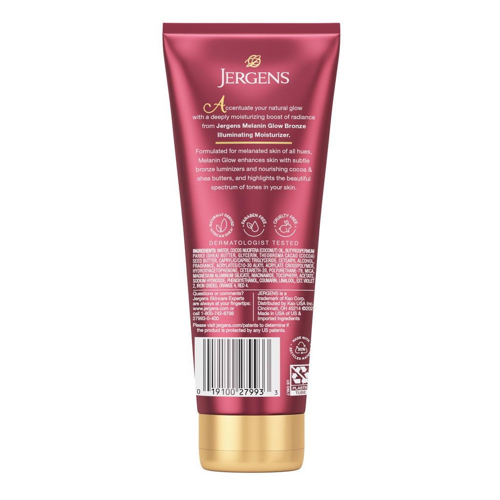Jergens Melanin Glow Illuminating Moisturizer, Bronze, 7 fl oz